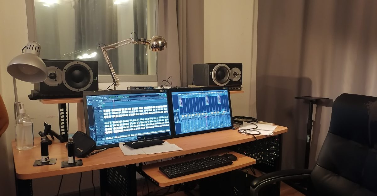 Studio d’enregistrement avec le DAW Ardour